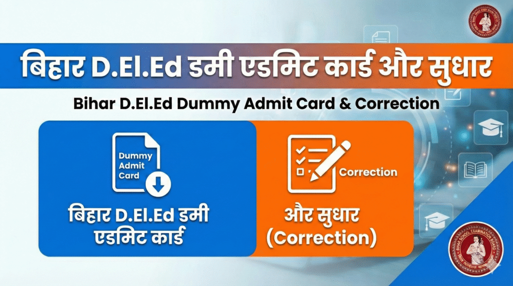 Bihar DElEd Dummy Admit Card 2026 Released – Download & Correction Details