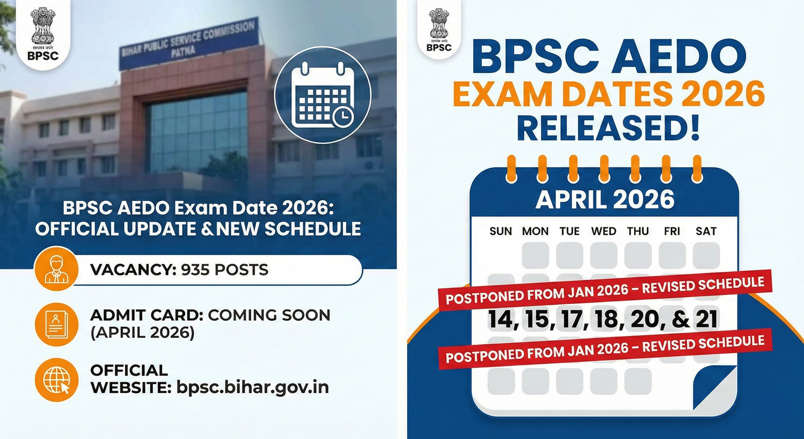 BPSC AEDO Exam Date 2026 Released – Assistant Educational Development Officer परीक्षा तिथि घोषित
