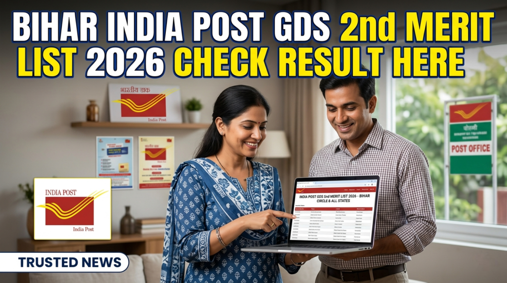 India Post GDS 2nd Merit List 2026 State-wise PDF download link. Check Bihar, UP, MP, and all state GDS Cut-off marks and Document Verification details here