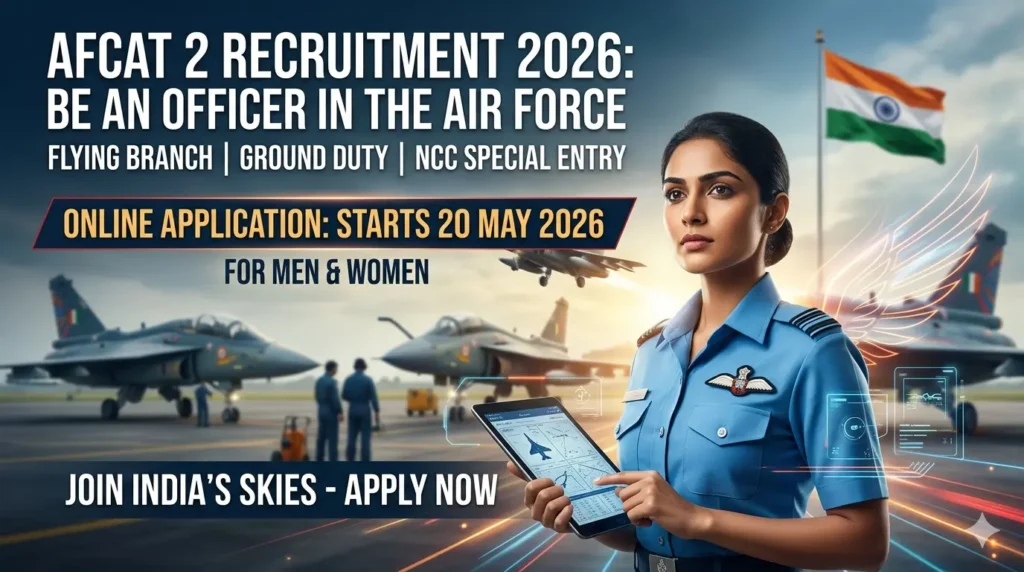 AFCAT 2 Recruitment 2026: 379 पदों पर नोटिफिकेशन जारी, Flying Branch और Ground Duty के लिए 20 मई से Online Apply शुरू