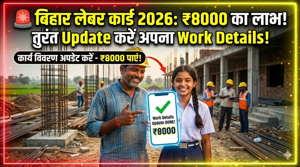 Bihar Labour Card 2026: ₹8000 का लाभ पाने के लिए तुरंत Update करें अपना Work Details