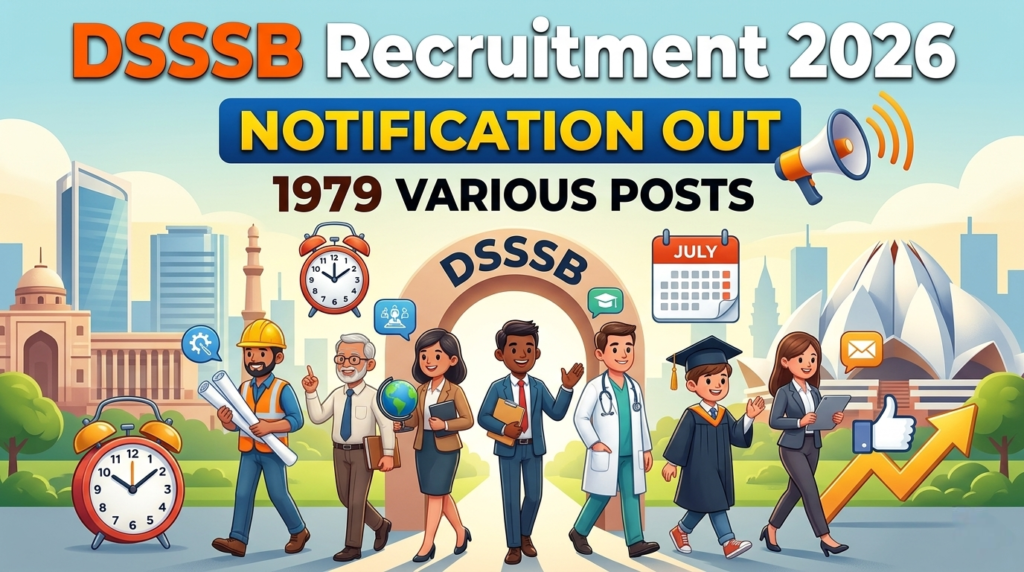 DSSSB Recruitment 2026: Notification Out for 1979 Various Posts