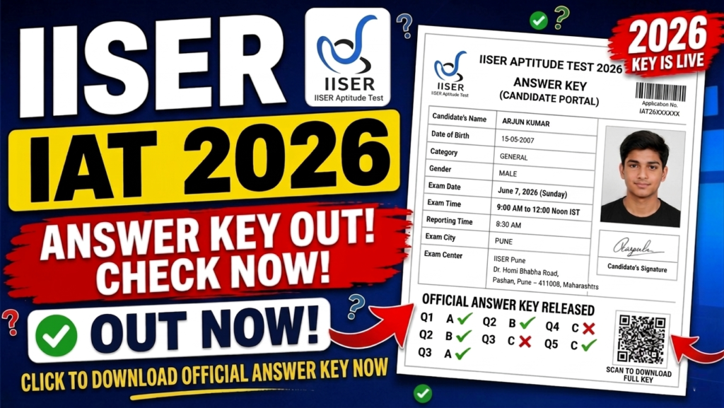 IISER Aptitude Test (IAT) Answer Key 2026 Out