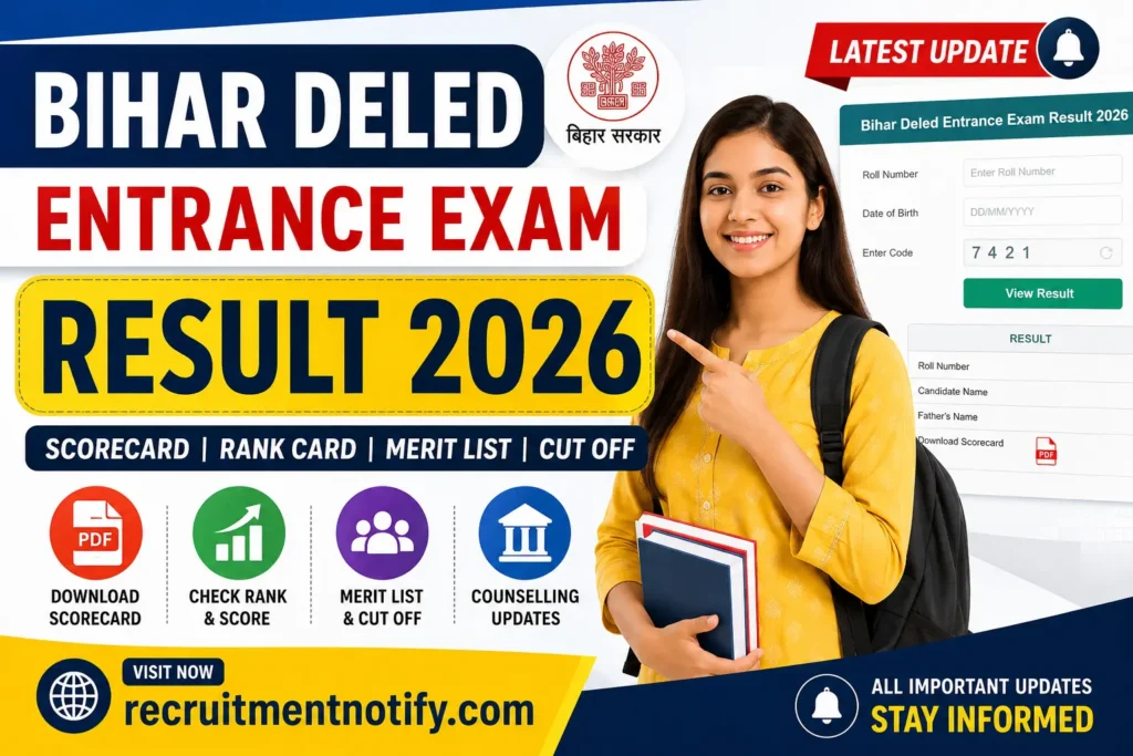 Bihar Deled Entrance Exam Result 2026
