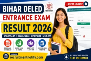 Bihar Deled Entrance Exam Result 2026